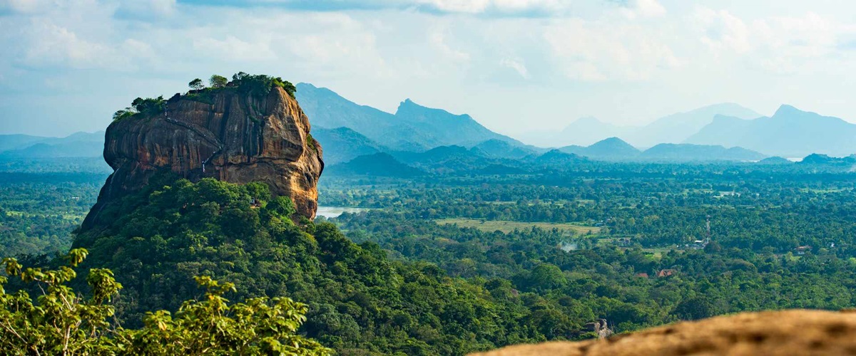 Landscrape portrait of Sigiriya Rock in Sri Lanka
