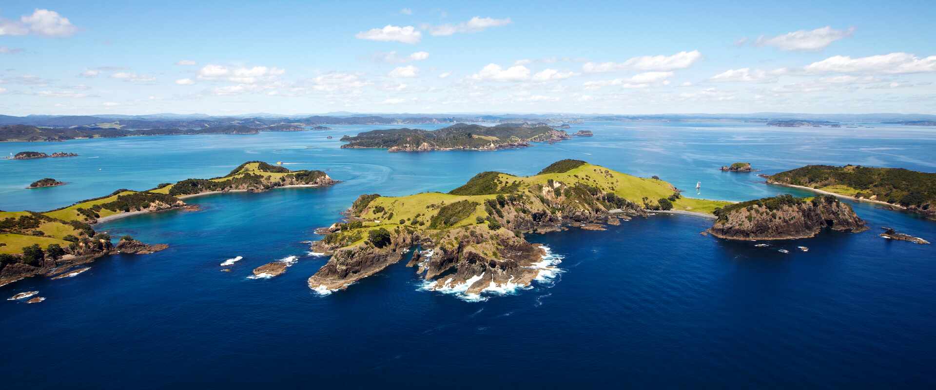 Aerial view of the Bay of Islands