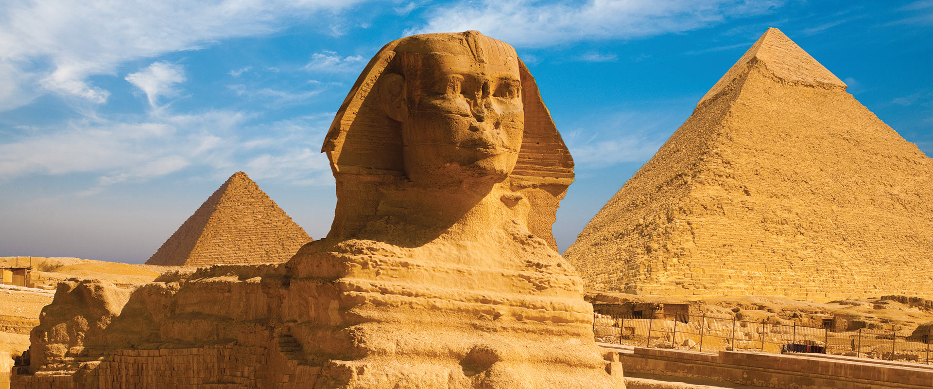 Ancient pyramids and Sphinx, Egypt
