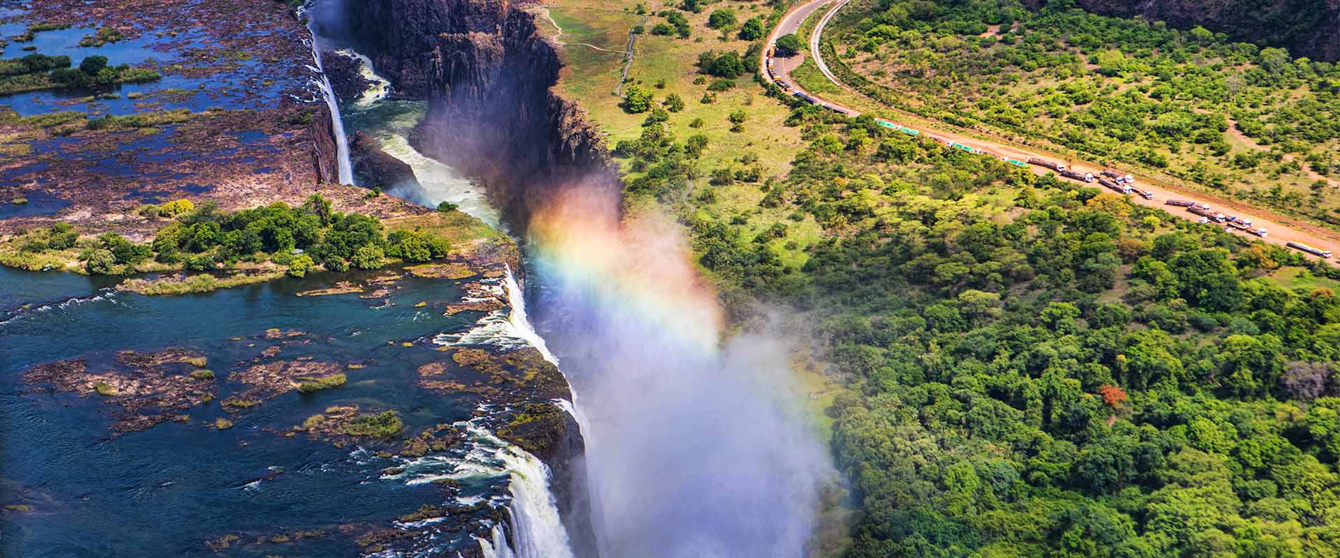 Aerial view over Victoria Falls, Zambia