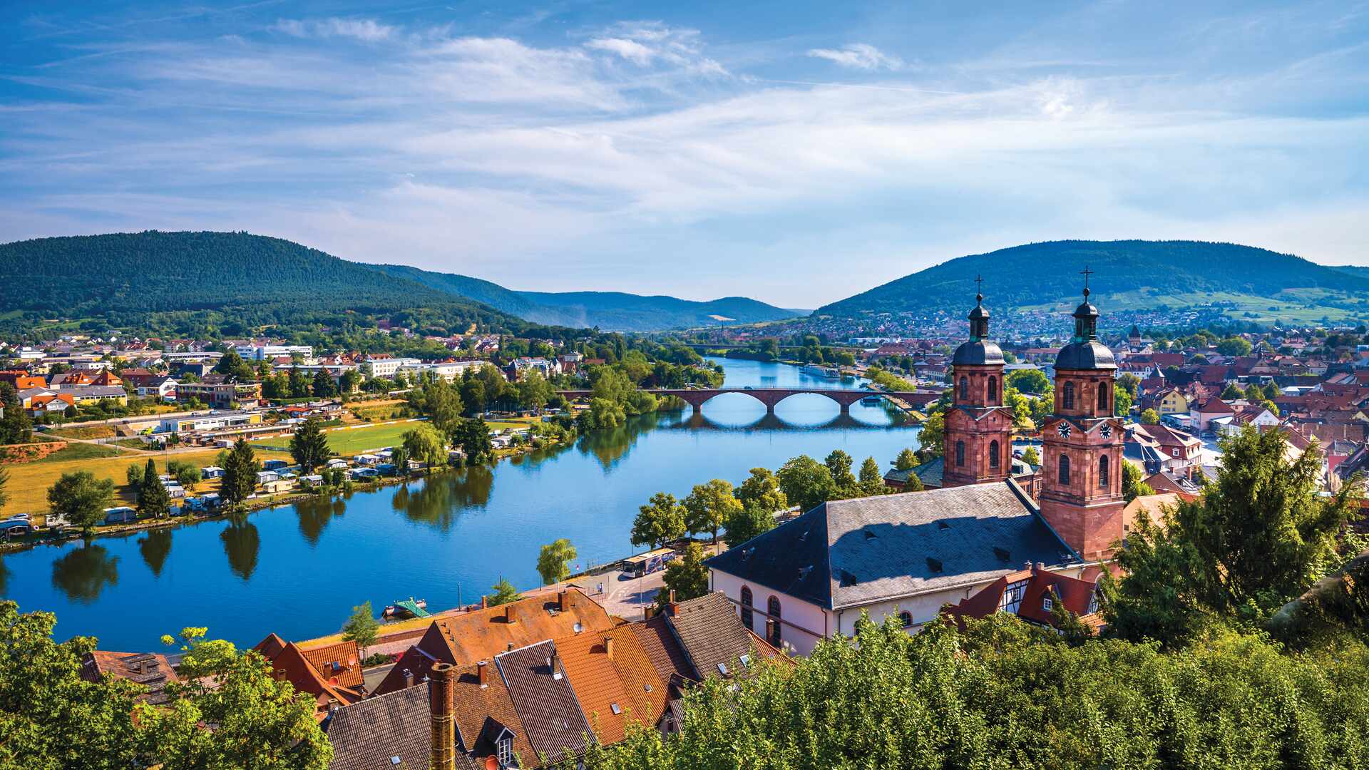 View of Miltenberg town and river, Germany