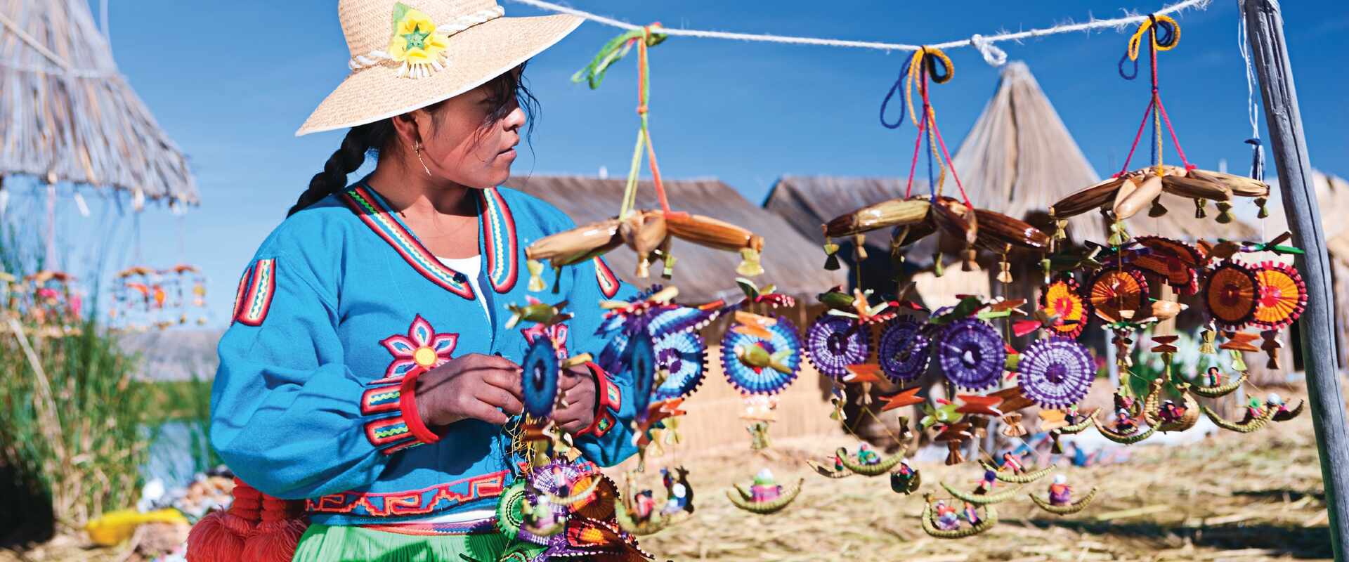 uros lady in hat lake titicaca peru 12-5