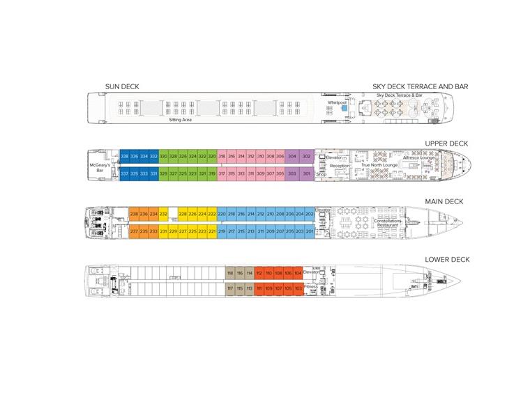 Contemporary River Ship deck plan