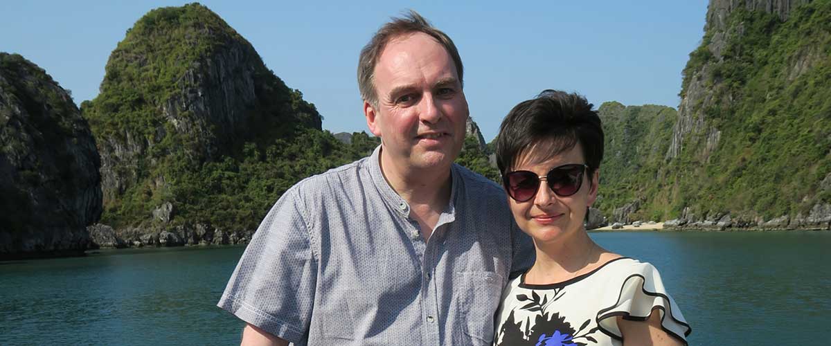 Image of Tour Director, Simone Dunston and husband on holidays